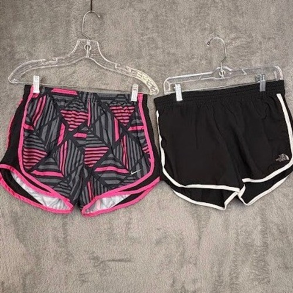 Nike Dri-FIT & The North Face Womens Running Shorts Bundle Small Pink Black‎ 2pk